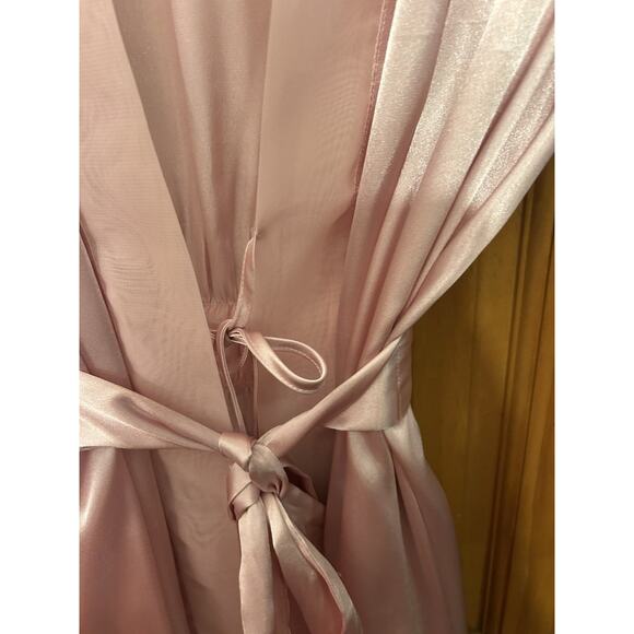 MORGAN TAYLOR INTIMATES 2Pc Matching Robe & Nightie Pink Small Sequins Floral - Picture 7 of 9